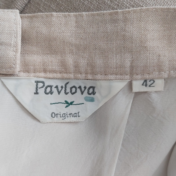 Pavlova oatmeal beige italian linen pencil skirt midi - Picture 9 of 12